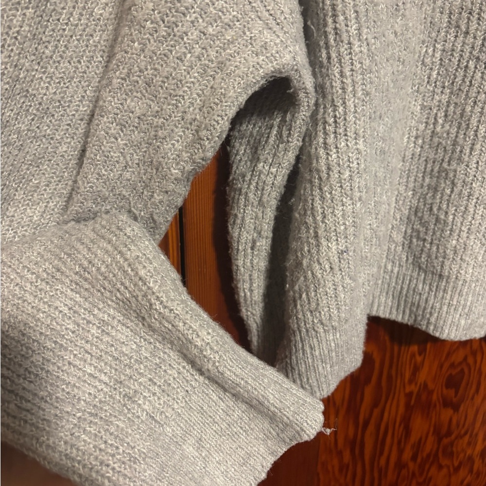 BP. Nordstrom Women’s Gray Knit Cropped Collared Sweater with Buttons Size Large - Picture 3 of 6